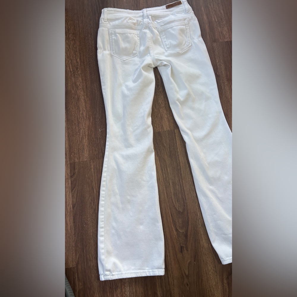 Y2K DOLLHOUSE Low Rise White Bootcut Flare Jeans 2000s Mall Preppy Indie Size 3 - Picture 9 of 13